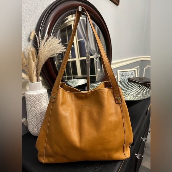 American Leather Company Handbags - American Leather Company Liberty Shopper "Cafe Latte" soft buttery leather bag.